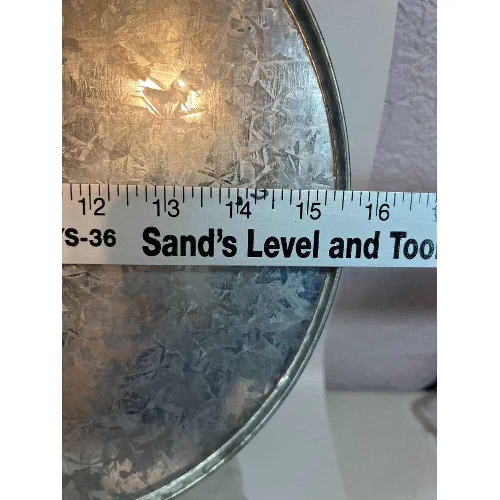 Galvanized Metal Christmas Serving Tray Santa & Friends Design 2